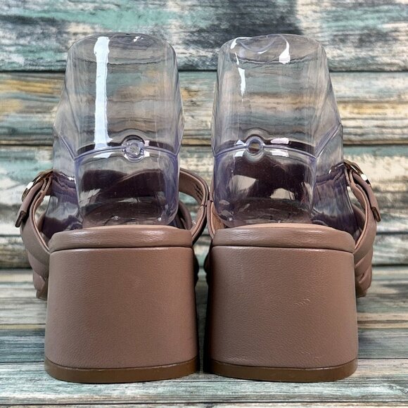 Trotters Lauri Slide Sandals Woven Taupe Leather Adjustable Strap Womens Size 9M - Picture 6 of 12